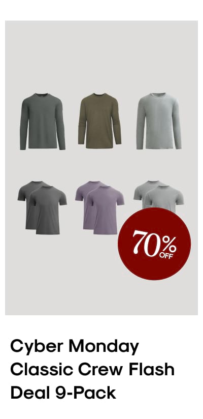 Cyber Monday Classic Crew Flash Deal 9‑Pack