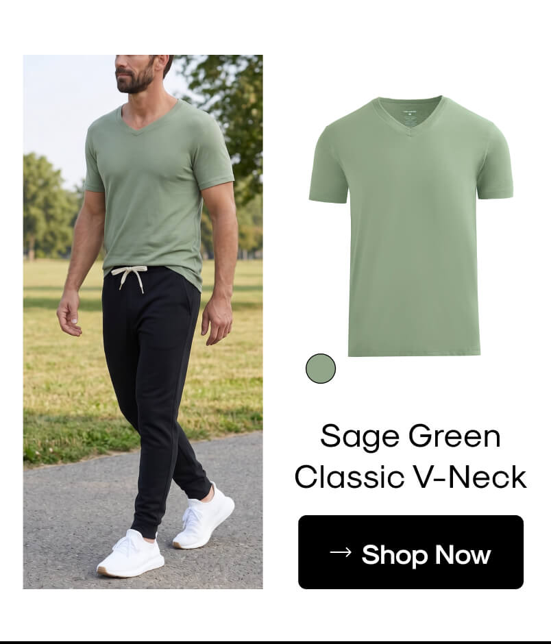 Sage Green Classic V-Neck