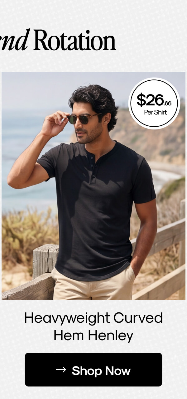 Heavyweight Curved Hem Henley