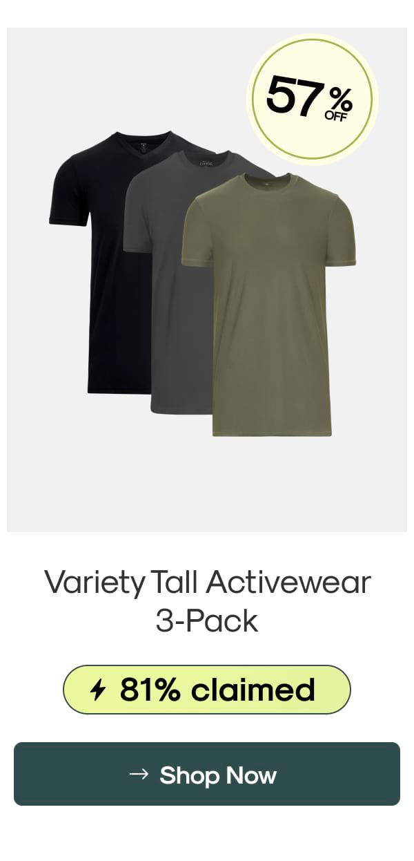Variety Tall Activewear 3‑Pack
