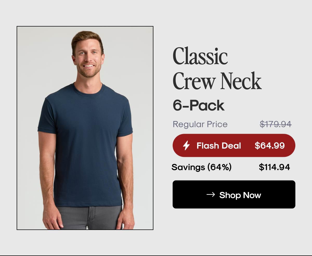 Classic Crew Neck 6‑Pack