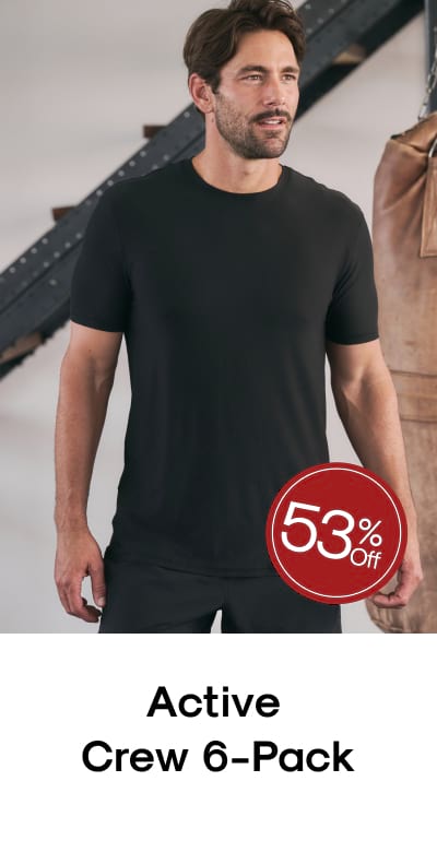 Active Crew Neck 6‑Pack