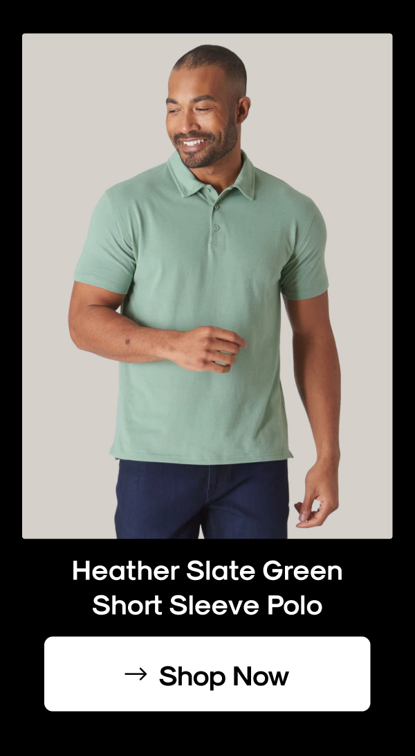heather slate green polo