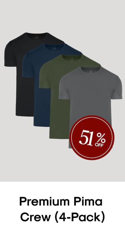 Premium Pima Crew Neck 4‑Pack