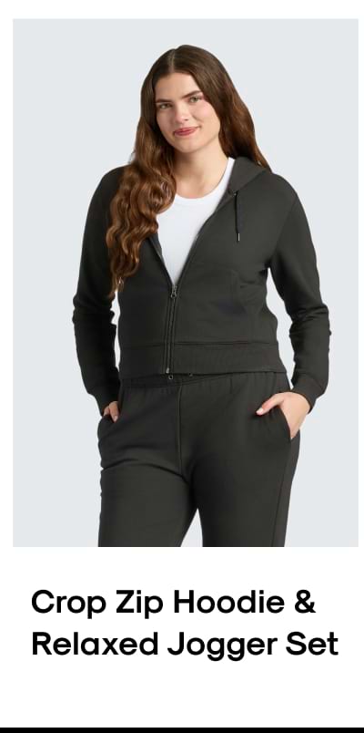 Crop Zip Hoodie & Relaxed Jogger Set