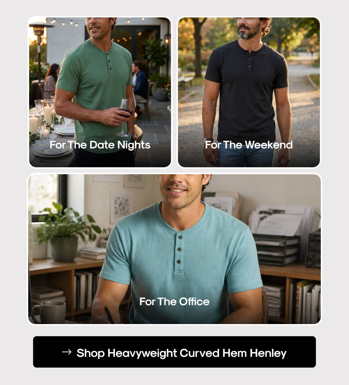 Shop Heavyweight Curved Hem Henley