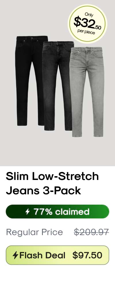 Slim Low‑Stretch Jeans 3‑Pack