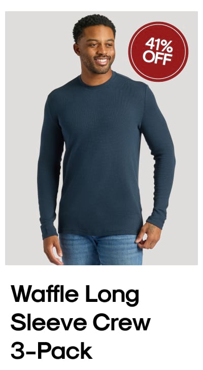 Waffle Long Sleeve Crew 3-Pack
