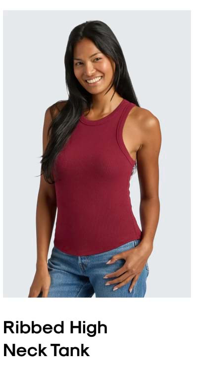 Ribbed High Neck Tank