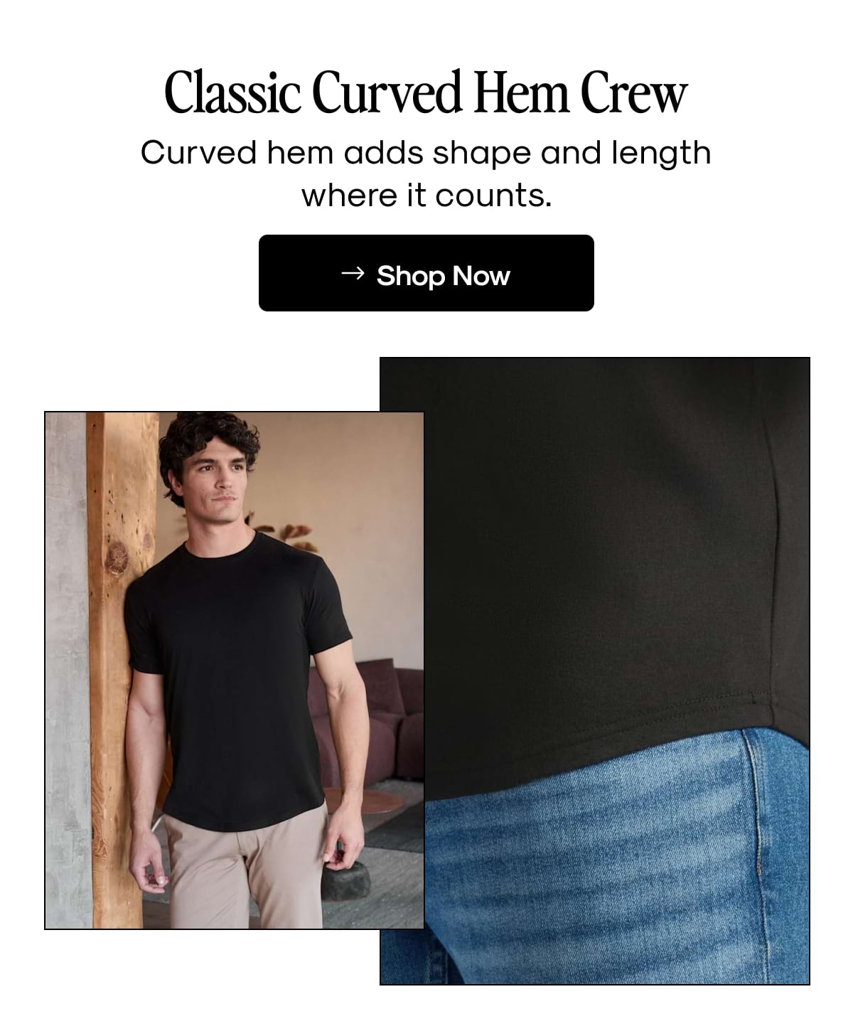 Classic Curved Hem Crew