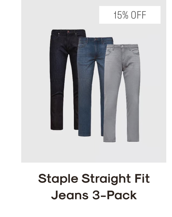 Staple Straight Fit Jeans 3-Pack
