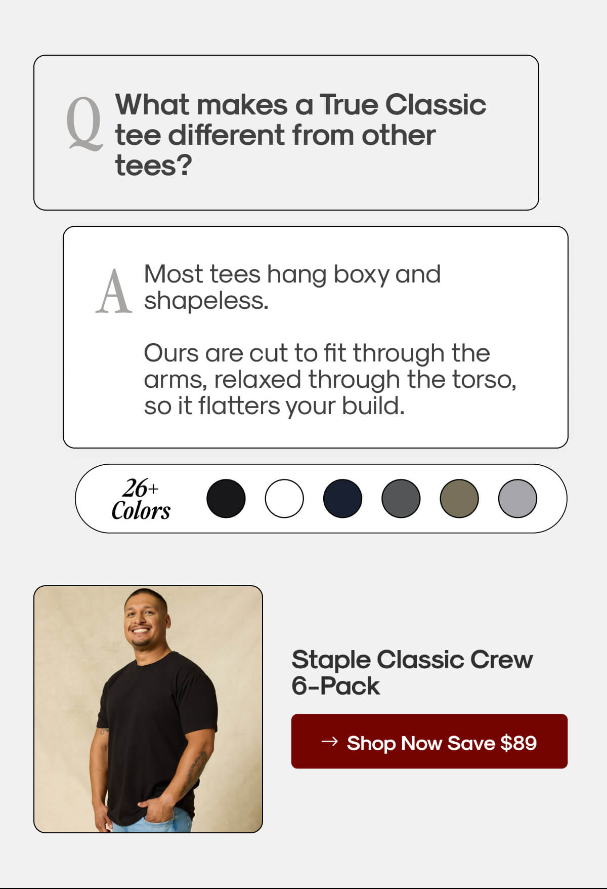 What makes a True Classic tee different from other tees?