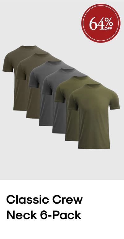 Cyber Monday Classic Long Sleeve Crew Neck 6-Pack