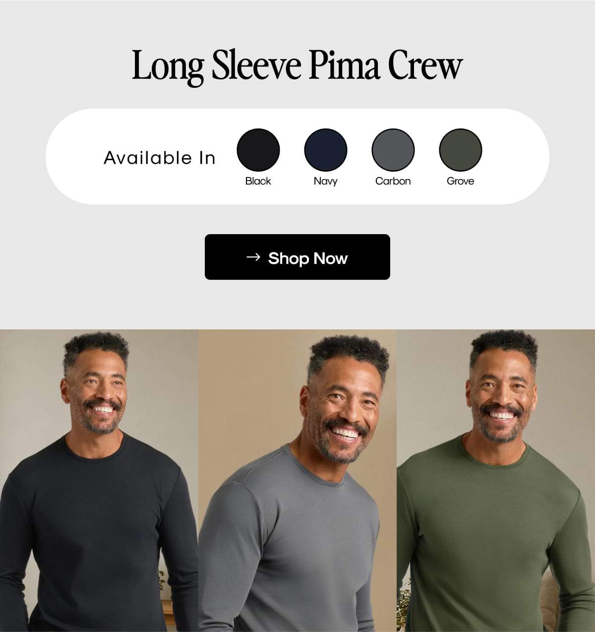 Long Sleeve Pima Crew 