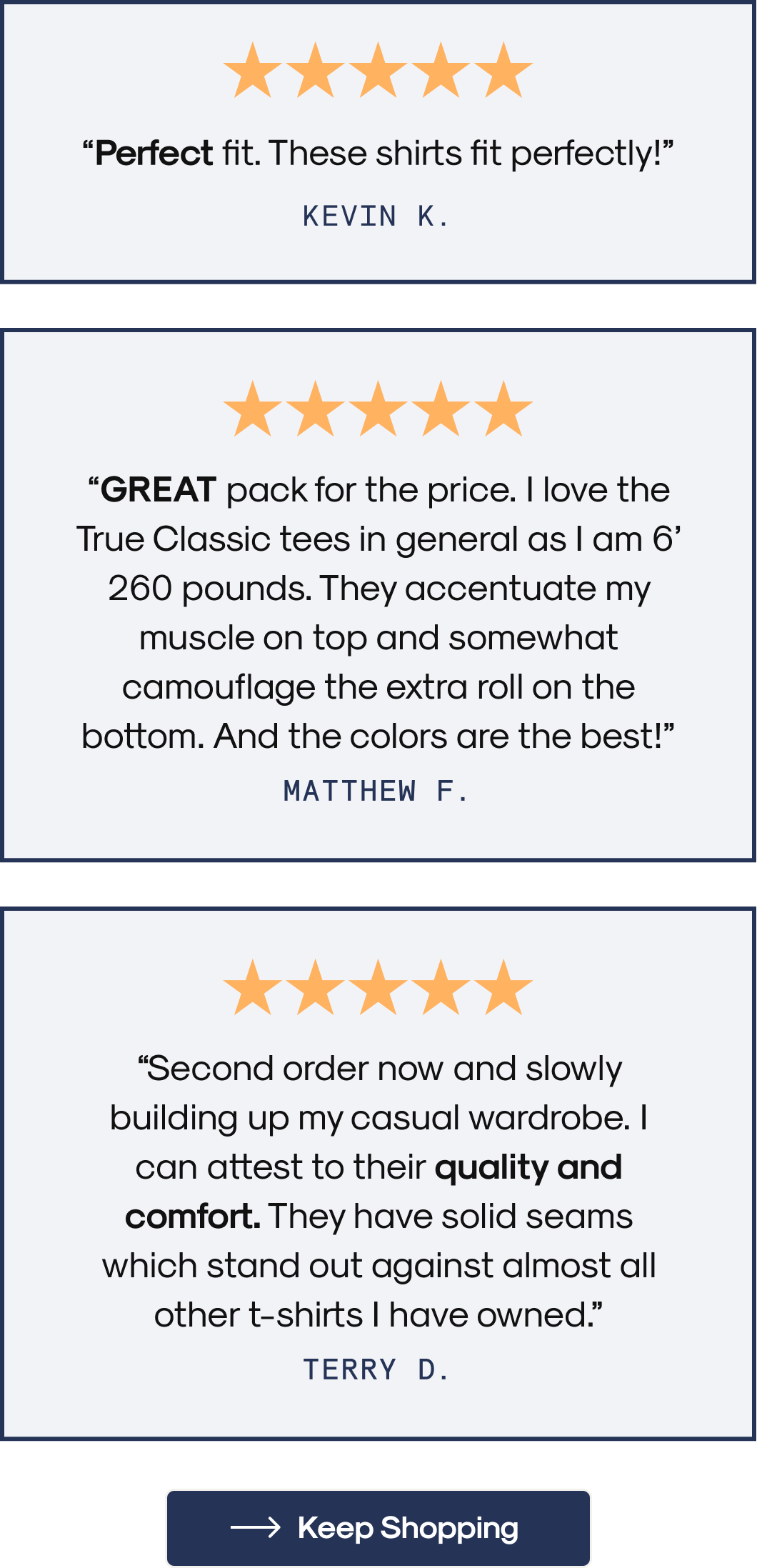 customer testimonials