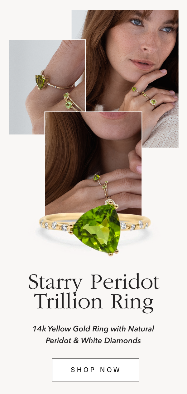 Starry Peridot Trillion Ring