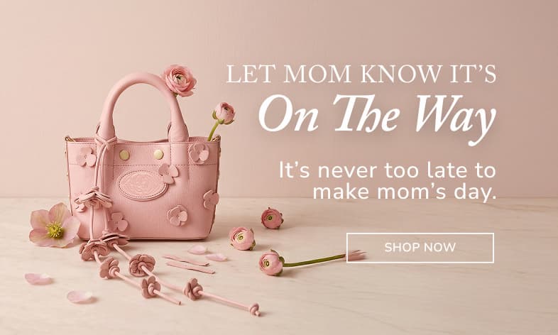 Let Mom know it's on the way. It's never to late to make mom's Day. CTA: Shop Now. 