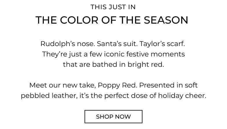 this just in THE COLOR OF THE SEASON. Rudolph’s nose. Santa’s suit. Taylor’s scarf.