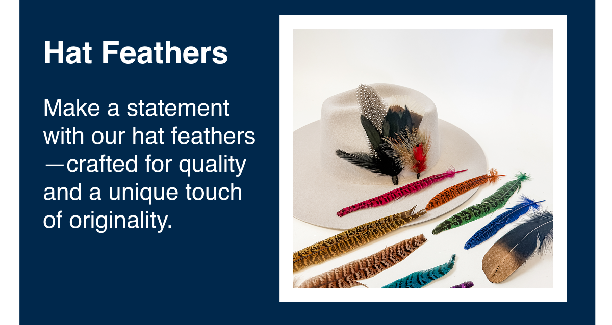 Make a statement with our exquisite hat feathers. Selected for quality and impact, each feather for hat brings a unique burst of originality to your attire.