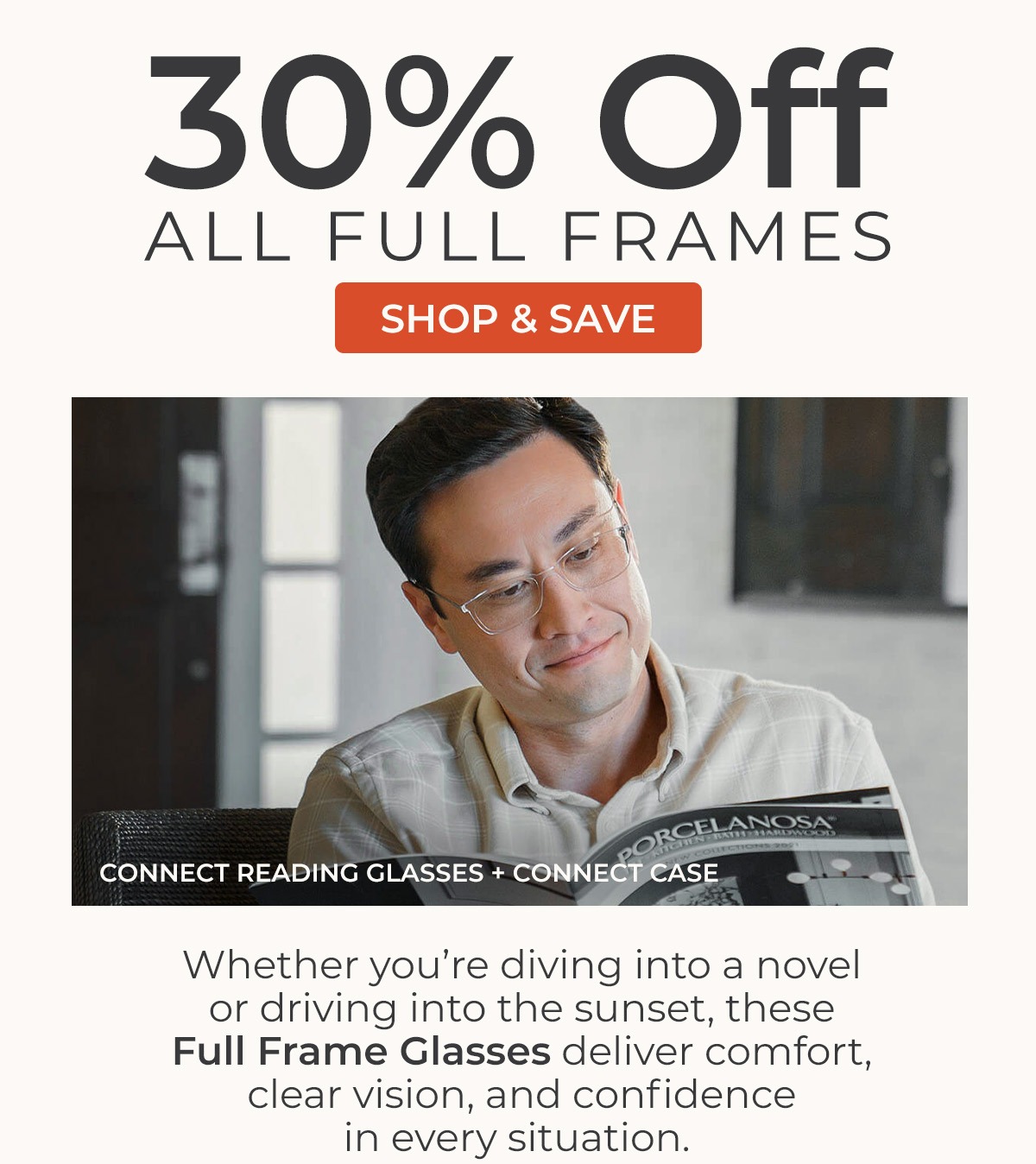 30% Off All Full Frame Glasses!