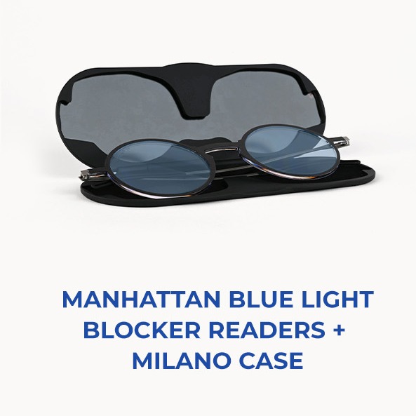 Manhattan Blue Light Blocker Readers + Milano Case
