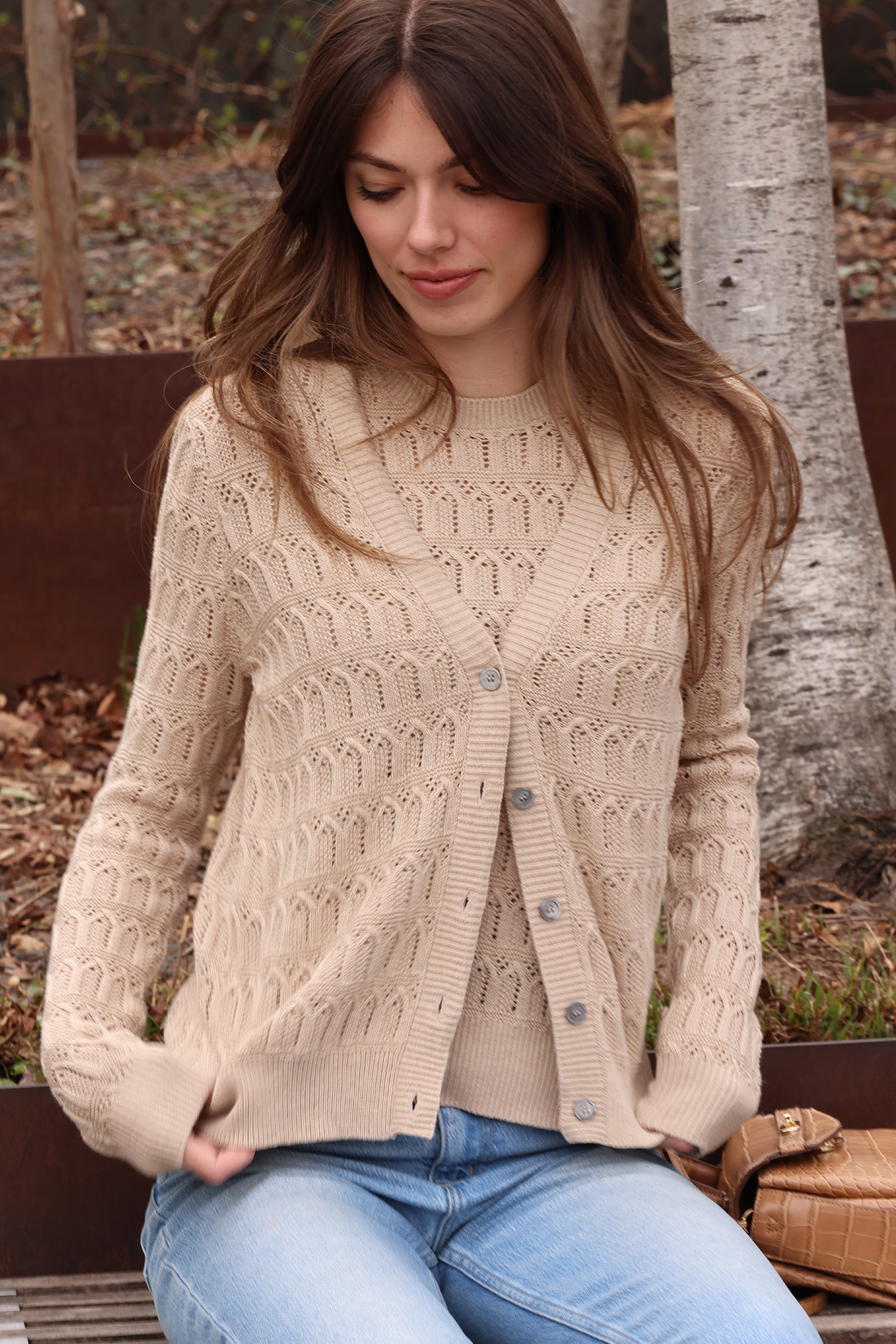 Minnie Rose Pointelle Sweater Set