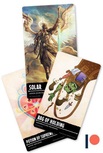 5e cards and Patreon logo