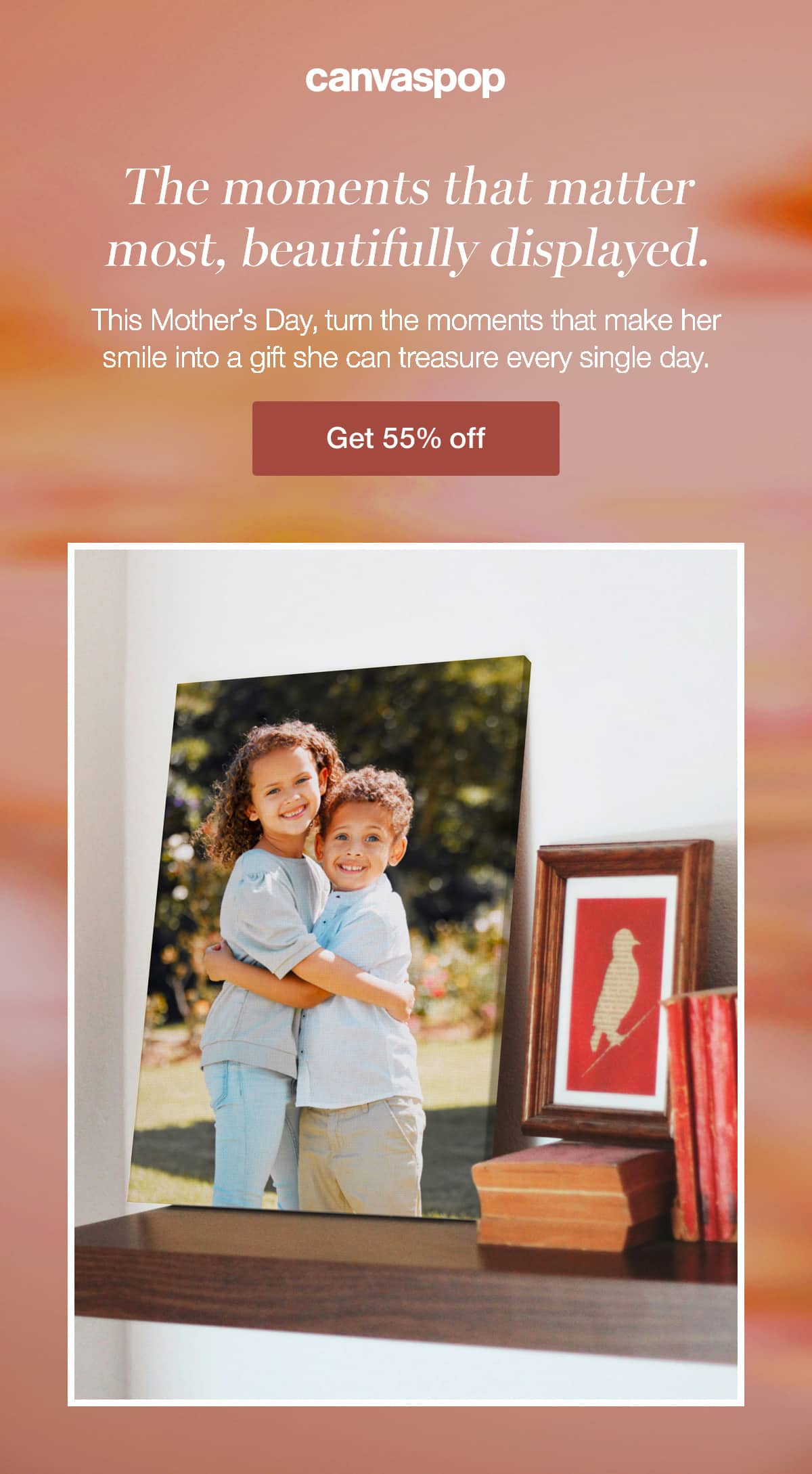 The moments that matter most, beautifully displayed. This Mother's Day, turn the moments that make her smile into a gift she can treasure every single day.