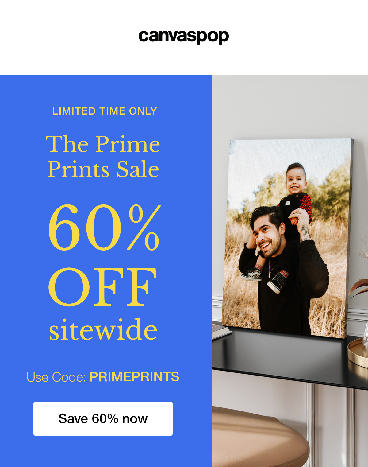 Limited time only. The Prime Prints Sale 60% off sitewide. Use code PRIMEPRINTS