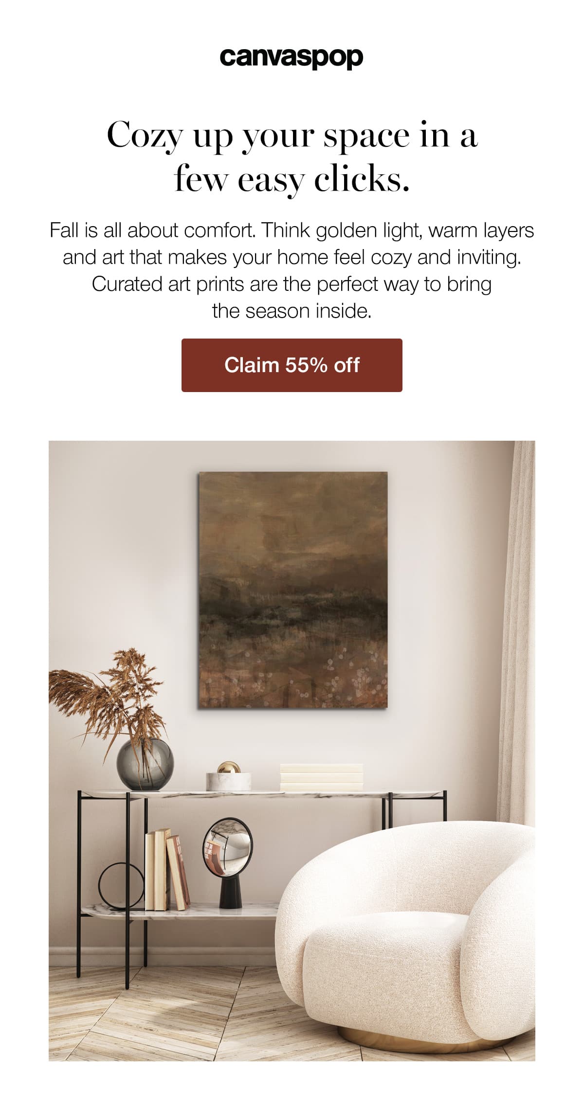 Cozy up your space in a few easy clicks. Fall is all about comfort. Think golden light, warm layers and art that makes your home feel cozy and inviting. Curated art prints are the perfect way to bring the season inside.