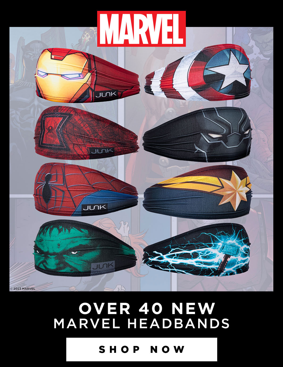 Marvel x JUNK Headbands For Every Hero JUNK Brands