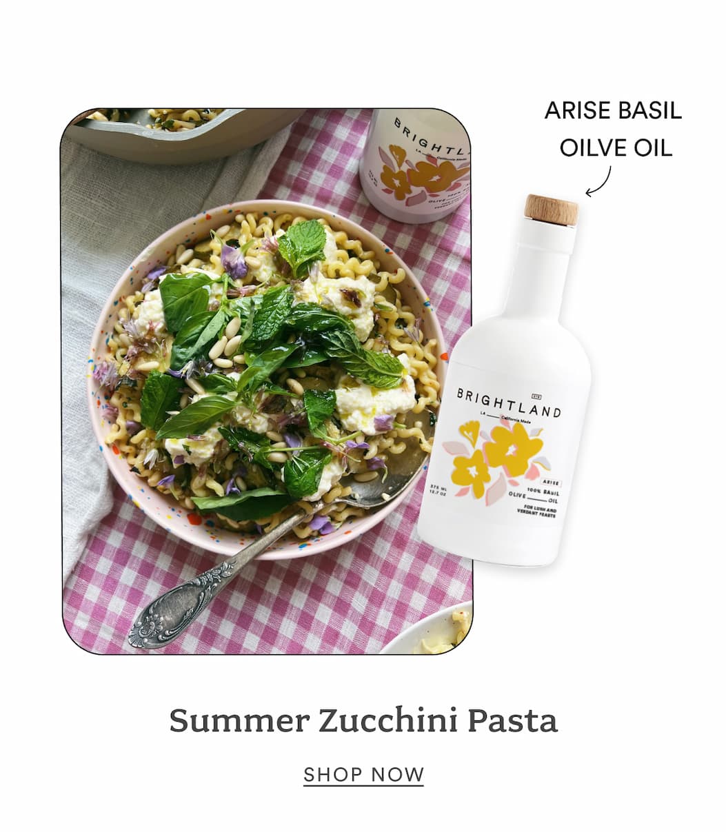 Summer Zucchini Pasta with Arise Basil Olive Oil
