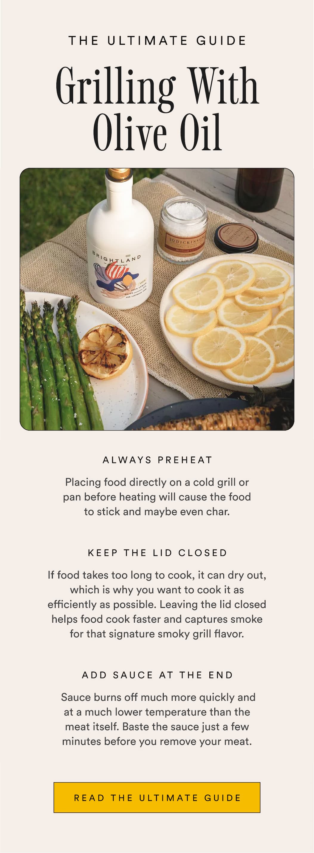 The Ultiamte Guide to Grilling with Olive Oil. Read all of our tips.