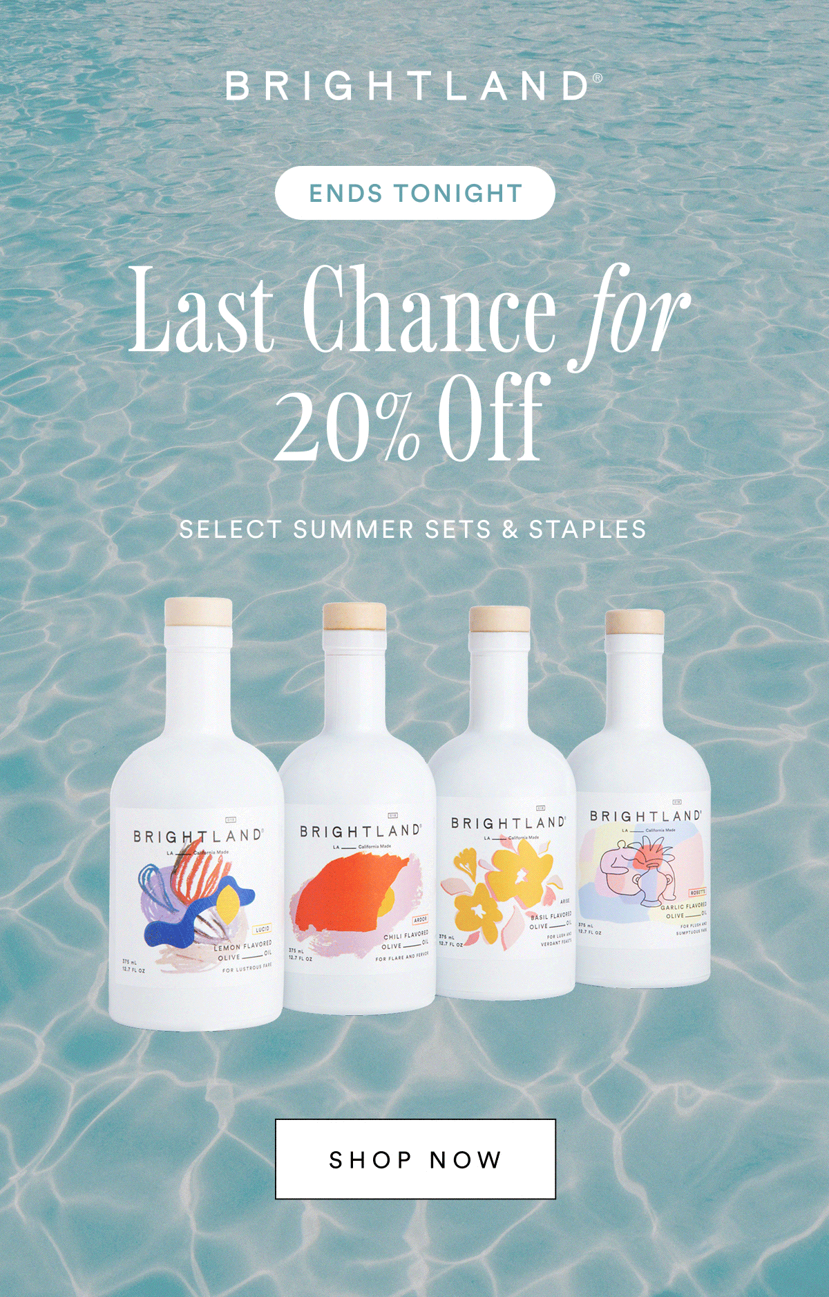 Ends tonight! Last chance for 20% off selects summer sets and staples
