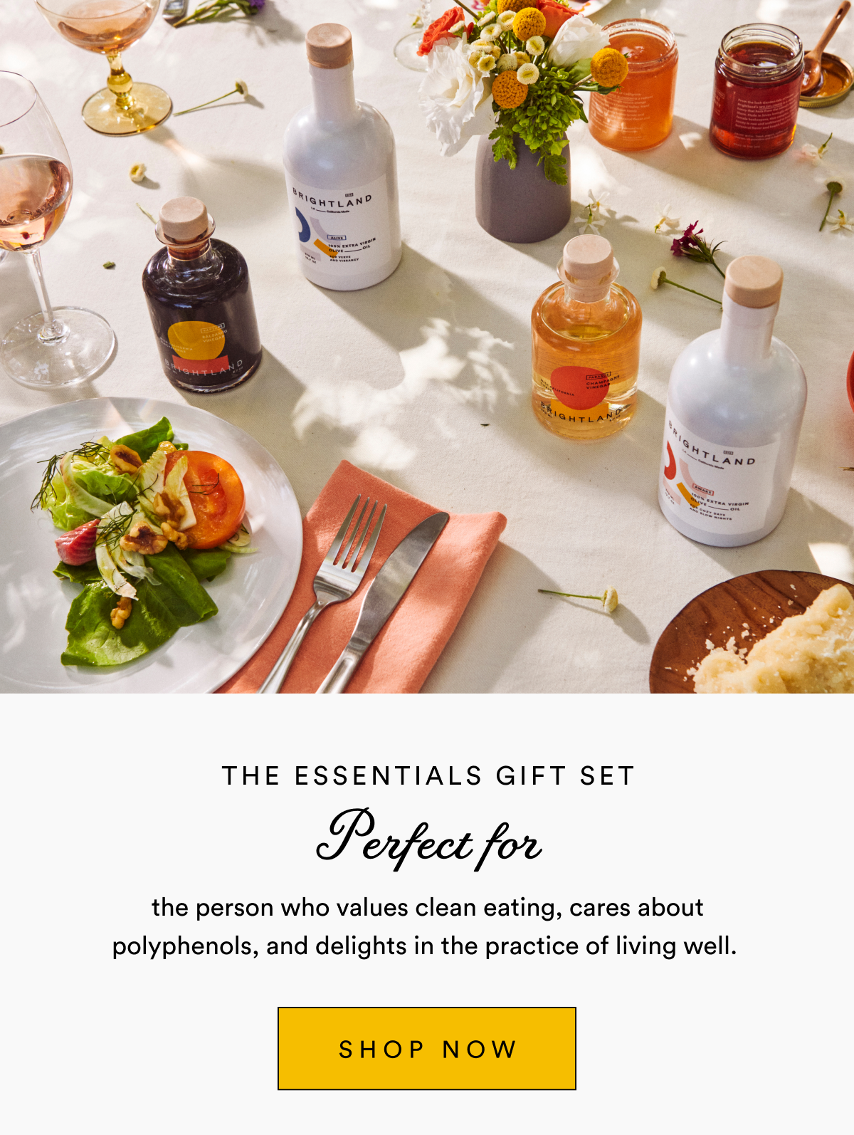 Perfect for THE Essentials GIFT SET the person who values clean eating, cares about polyphenols, and delights in the practice of living well.  SHOP NOW