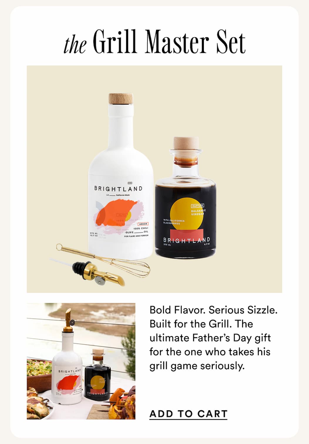 The Grill Master Set. Bold Flavor. Serious Sizzle. Built for the Grill. The ultimate Father’s Day gift for the one who takes his grill game seriously.