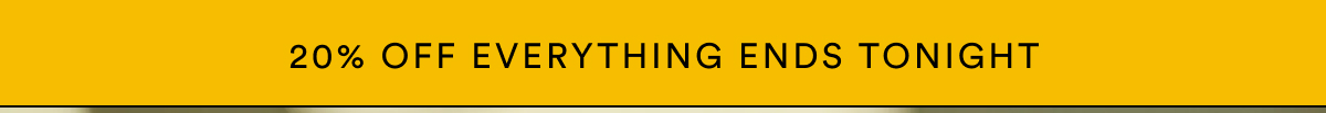 20% OFF EVERYTHING ENDS TONIGHT