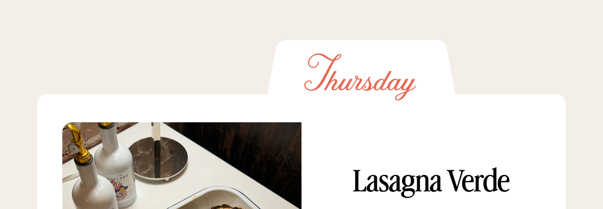 Thursday Lasagna Verde