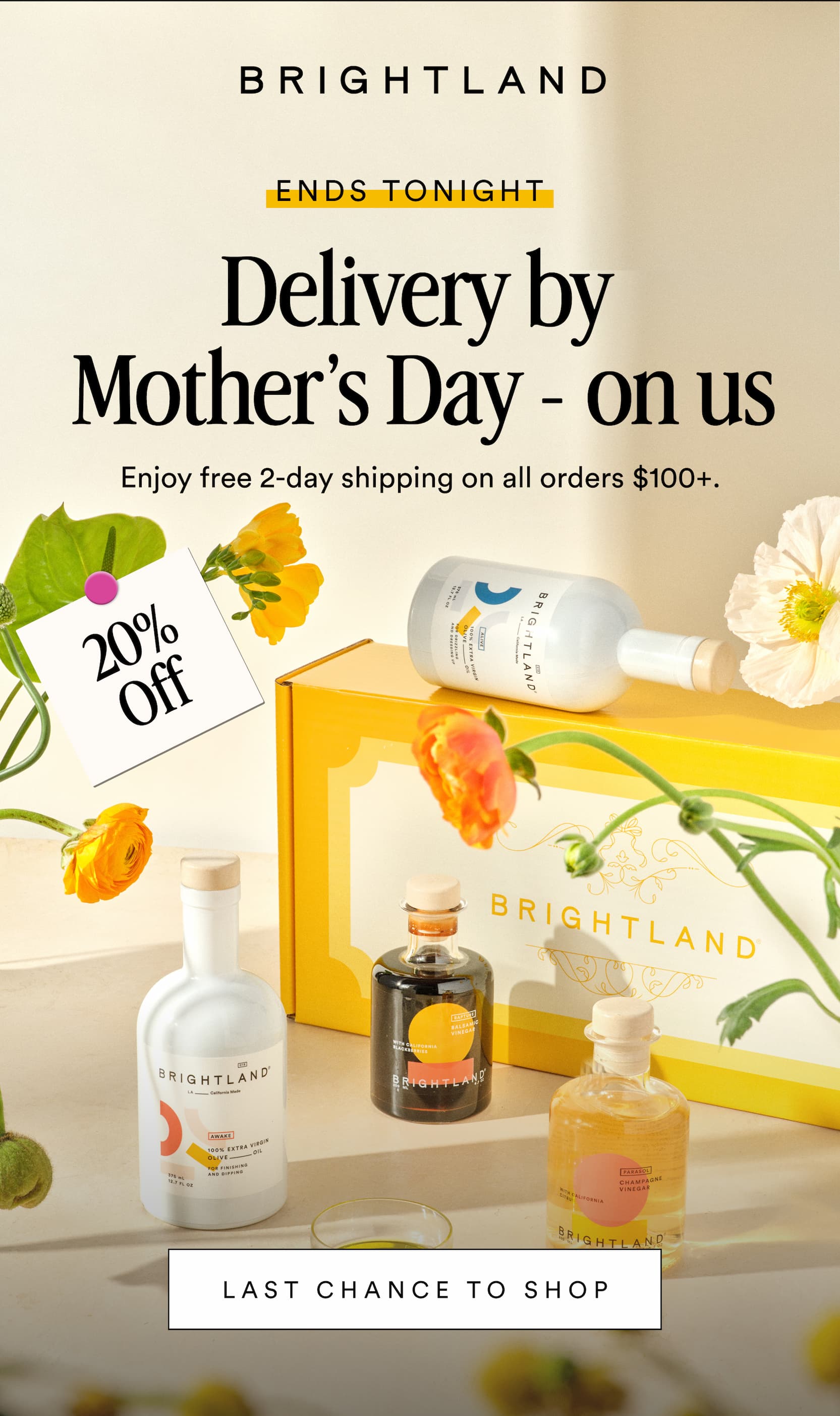 Delivery by Mother's Day -- on us.