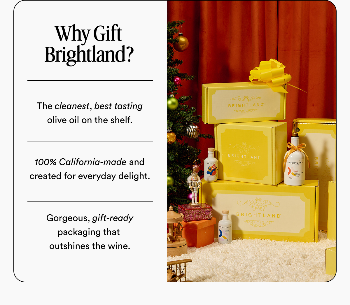 The Golden Hour Gift Set Almost Gone The Golden Hour features full-sized bottles of our bestselling 100% California made cold-pressed EVOO, double-fermented raw champagne vinegar,  and single-estate Orange Blossom Honey. Gift Golden Hour