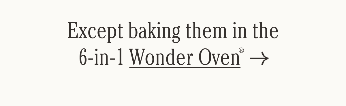 Except baking them in the 6-in-1 Wonder Oven