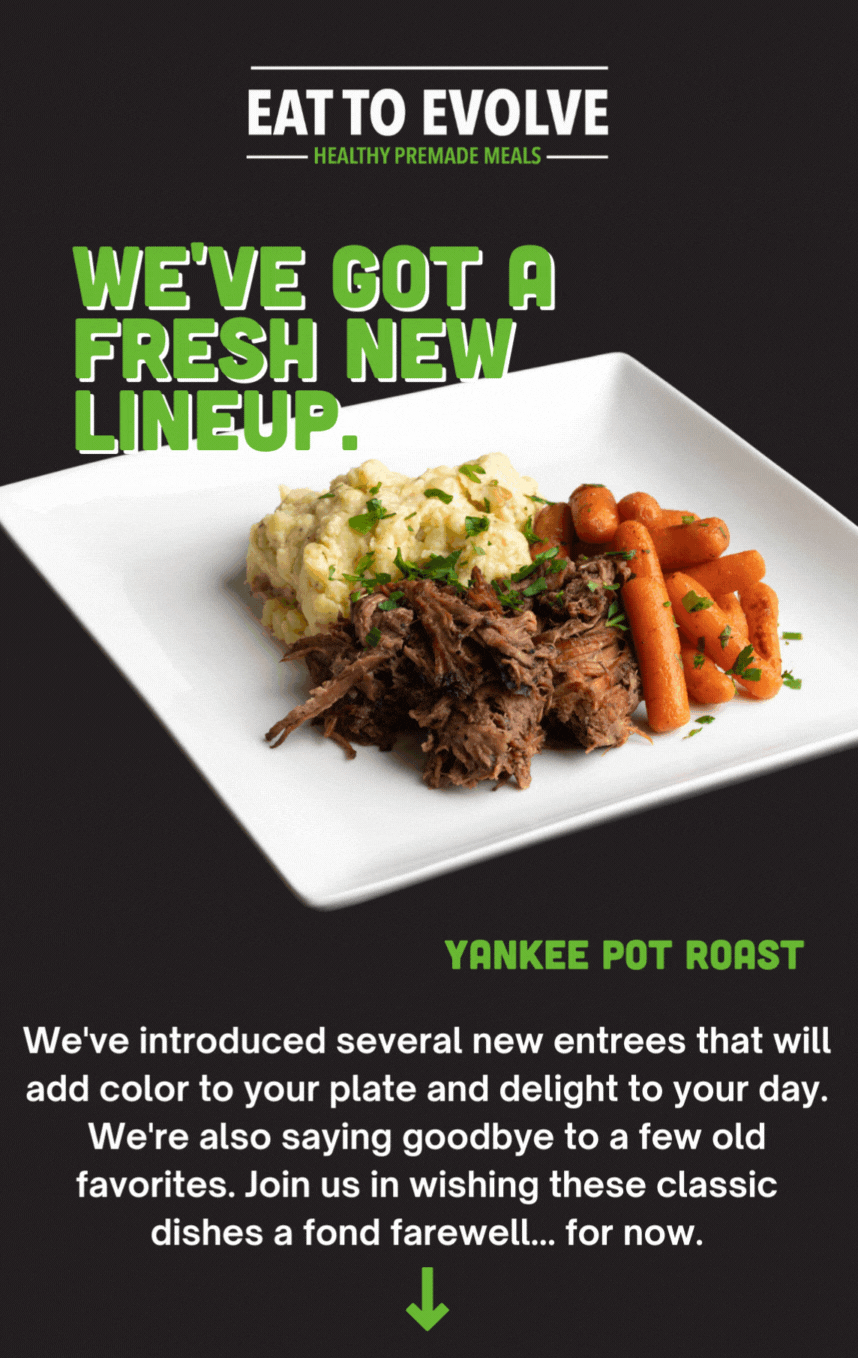 🚨 We have a new lineup of entrees! Eat To Evolve