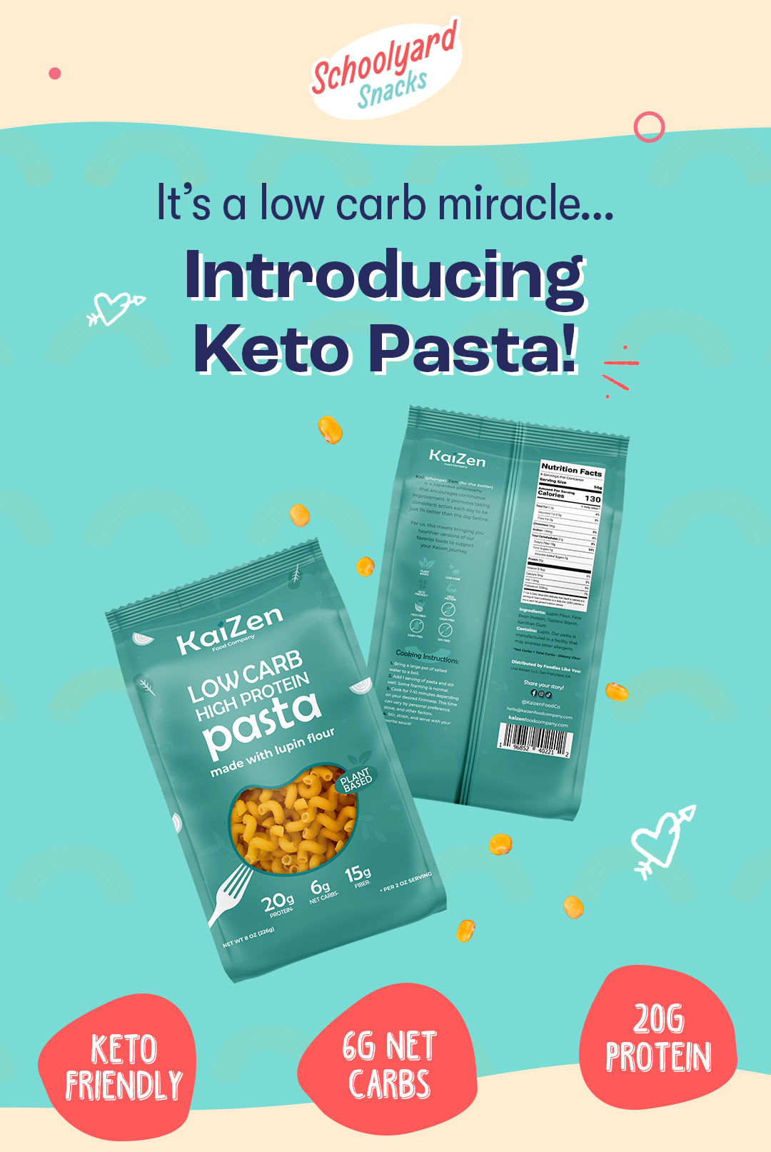 🚨Introducing KETO PASTA! Schoolyard Snacks