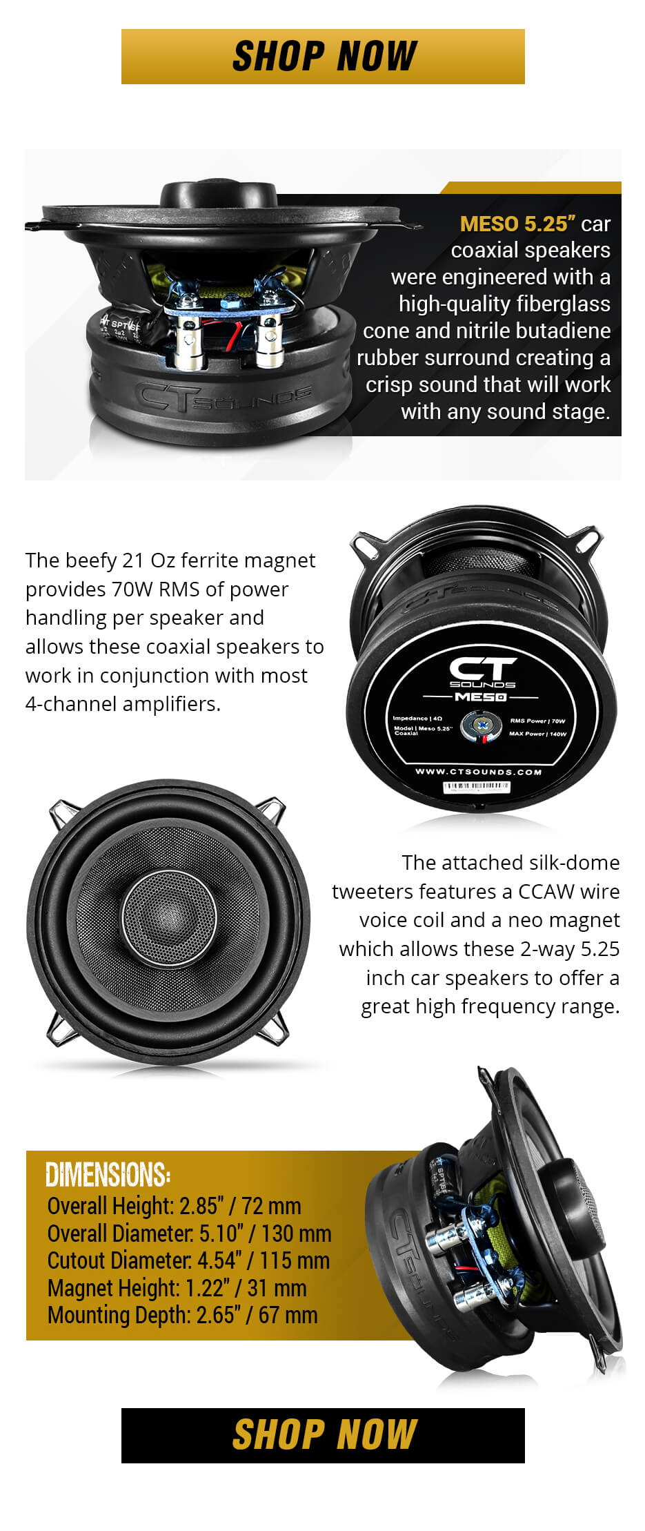 Our Most Powerful 5.25" Coaxial Car Speaker 💪 CT Sounds
