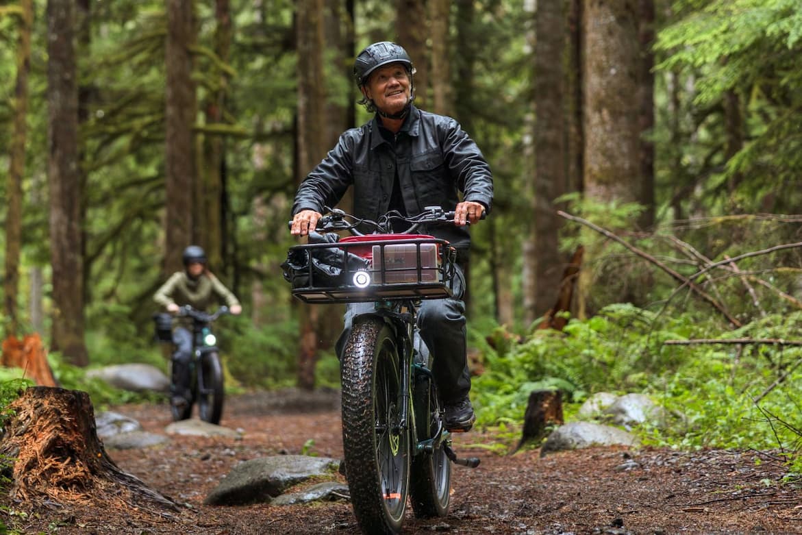 Biker riding responsibly