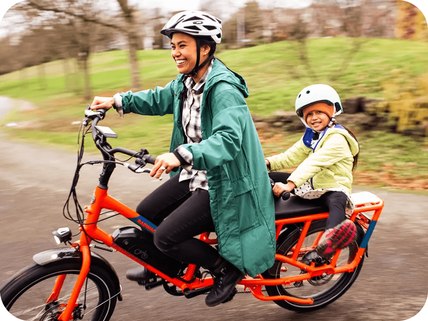 Person riding ebike outdoors