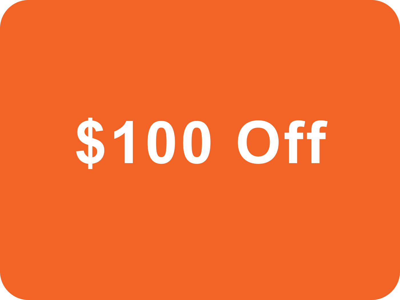 $100 OFF