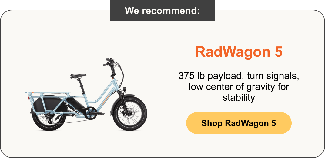 RadWagon 5: 375 lb payload, turn signals, low center of gravity for stability