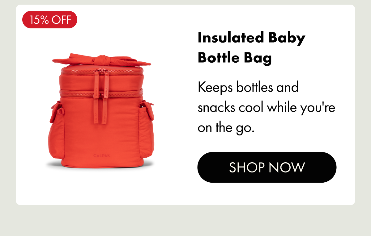 15% OFF | Insulated Baby Bottle Bag | Keeps bottles and snacks cool while you're on the go. | SHOP NOW