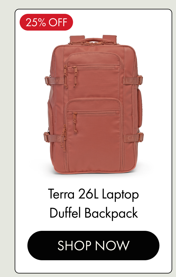 25% OFF | Terra 26L Laptop Duffel Backpack | SHOP NOW